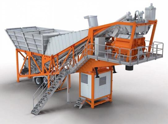 JS Mobile Forced Mixing Plant Stazione mobile di miscelazione del calcestruzzo attrezzature per impianti di cemento OEM disponibile