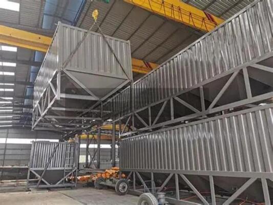 Silos per cementifici orizzontali con porte di scarico multiple, serbatoio di stoccaggio cemento per macchinari minerari